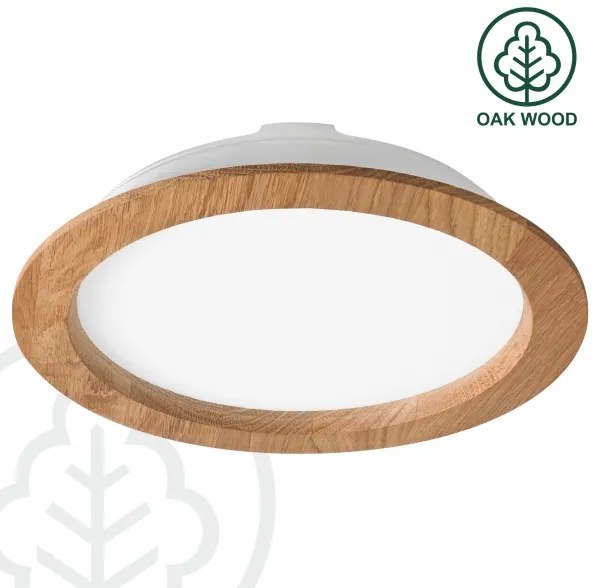 Lampada LED da incasso WOODY SPOT LED/23,5W/230V 4000K quercia ø 23,5 cm