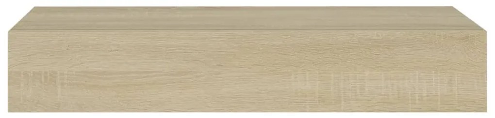 Scaffali con cassetti da parete 2 pz rovere 60x23,5x10 cm mdf