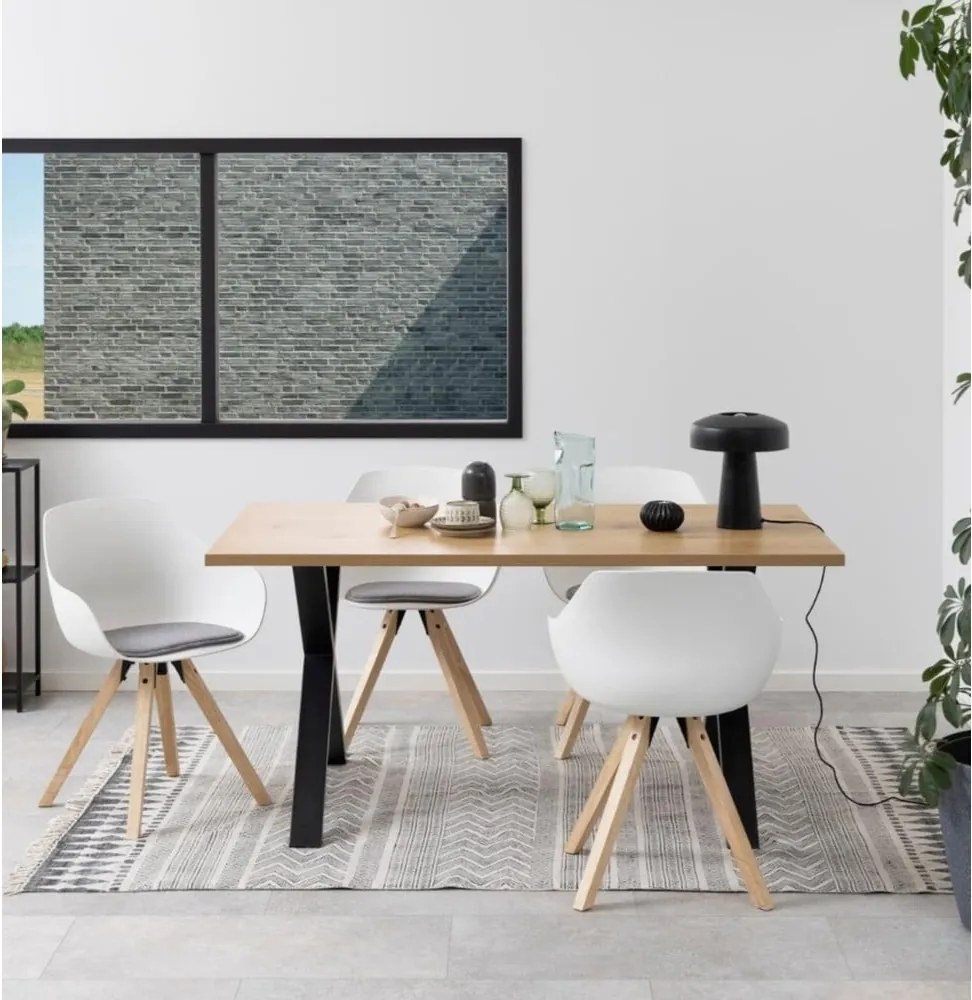 Sedie da pranzo in set bianche/grigie in imbottito con braccioli 2 pz Tina – Actona