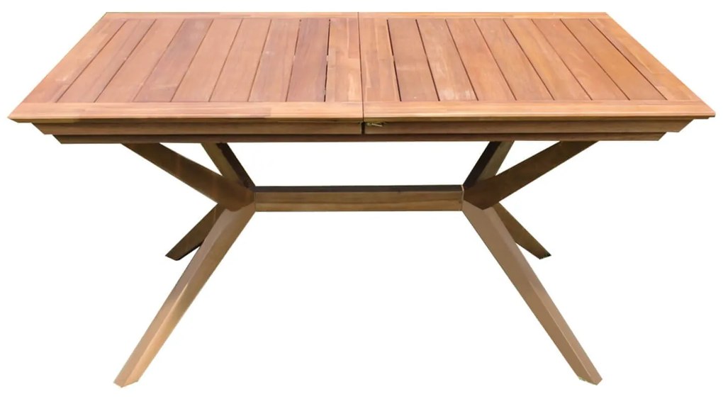 CAESAR - set tavolo in legno massiccio di acacia cm 150/200 x 90 x 78 h con 4 sedie e 2 poltrone Dresda