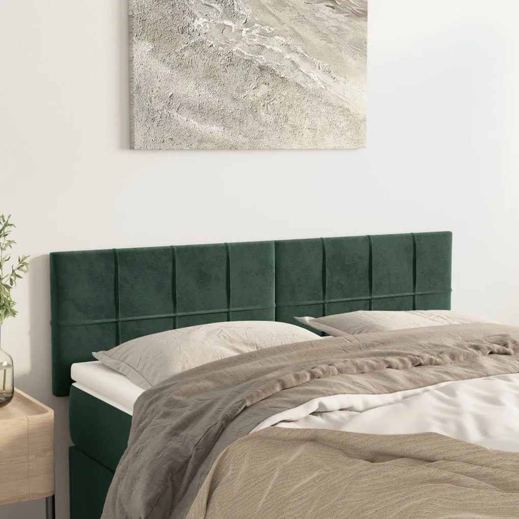 Testiere 2 Pz Verde Scuro 72x5x78/88 Cm İn Velluto /
