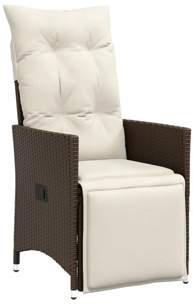 Set bistrò 3 pz con cuscini marrone in polyrattan