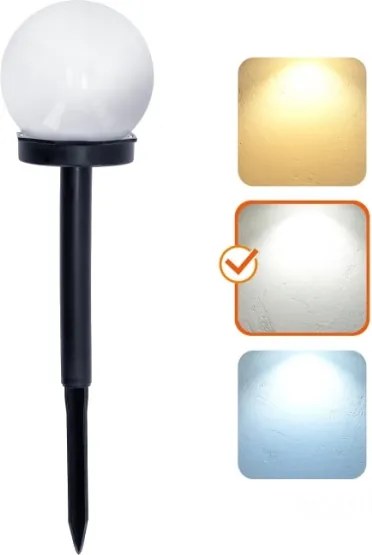 Lampada solare a LED con sensore SPHERE LED/1,2V 4000K IP44 40 mAh diam. 10 cm