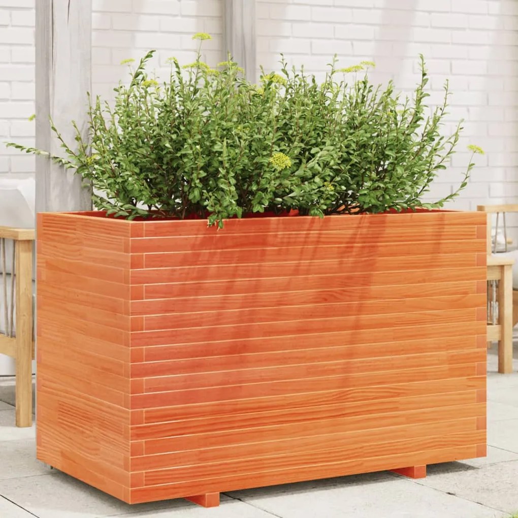 Fioriera Giardino Marrone Cera 110x60x72 Cm Legno Massello Pino /