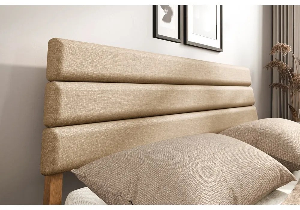 Letto matrimoniale in legno di quercia di colore naturale 160x200 cm Twig - The Beds