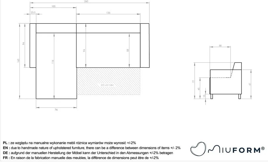 Divano angolare grigio allungabile e con contenitore Classy Sophie – Miuform