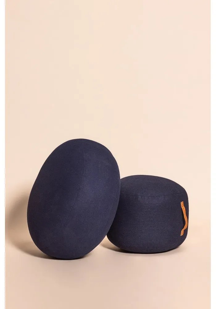 Pouf Turenio blu scuro, ø 70 cm Mochi - Hübsch