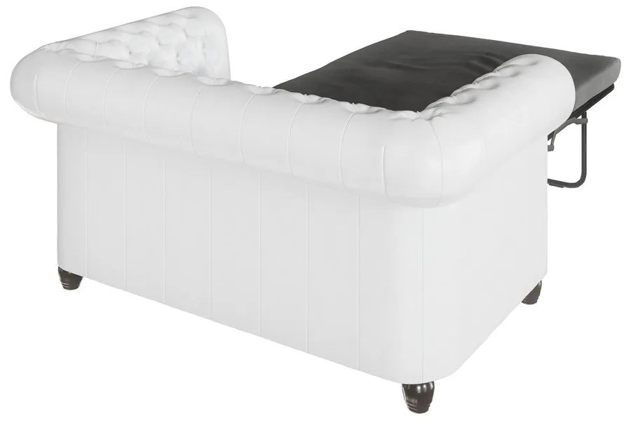 Divano letto bianco in similpelle 148 cm York - Ropez