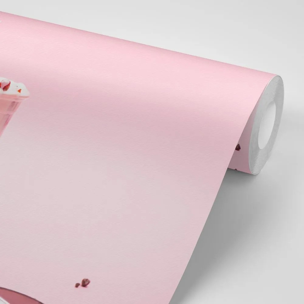 Carta da parati – Frullato di latte rosa