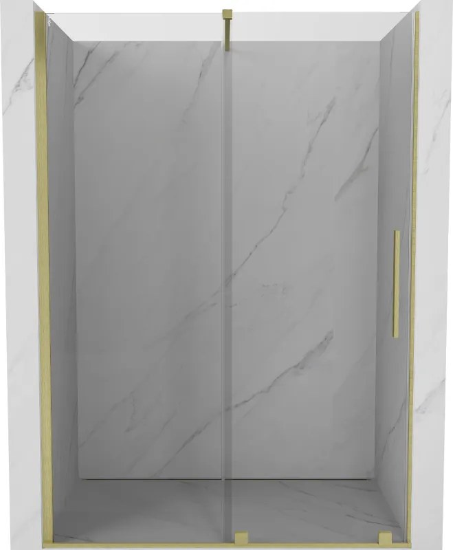 Mexen Velar porte doccia scorrevoli 140 cm, trasparenti, oro spazzolato - 871-140-000-01-55