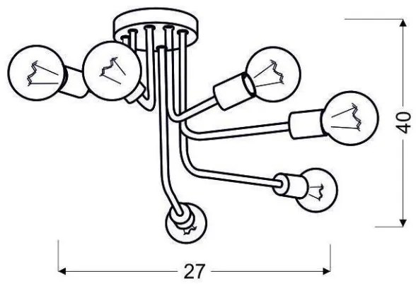 Lampadario a plafone SPILL 6xE27/60W/230V