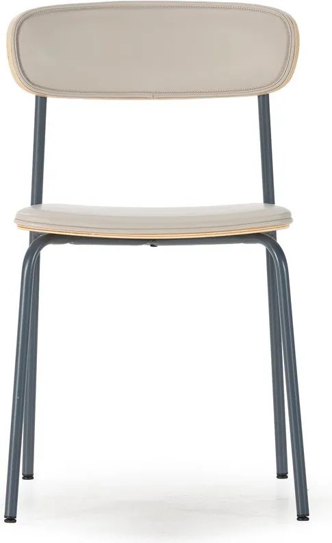 Sedie da pranzo in set beige in imbottito impilabili 2 pz Saula – Marckeric