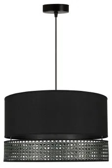 Duolla - Lampadario a sospensione con filo DOUBLE RATTAN 1xE27/15W/230V diametro 40 cm nero