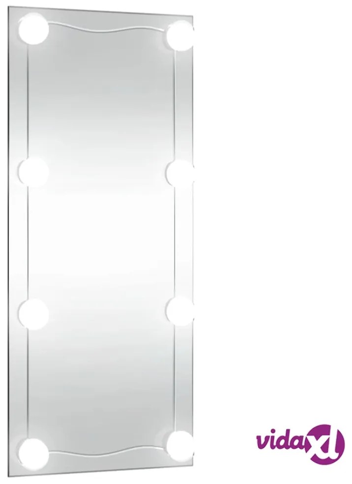 vidaXL Specchio da Parete con Luci LED 30x80 cm Vetro Rettangolare