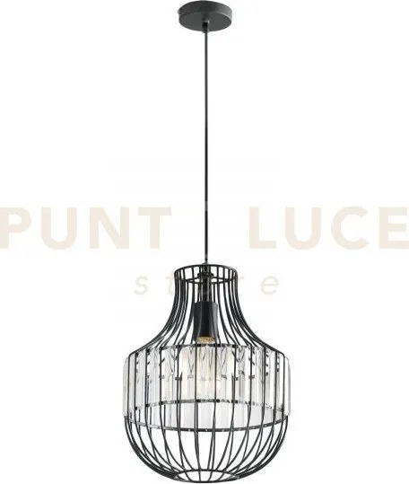 Lampadario a sospensione opium nera e trasparente 1 luce attacco e2...
