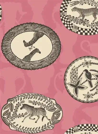 Cole & Son Carta da parati Matrinah - Cream/ Pink