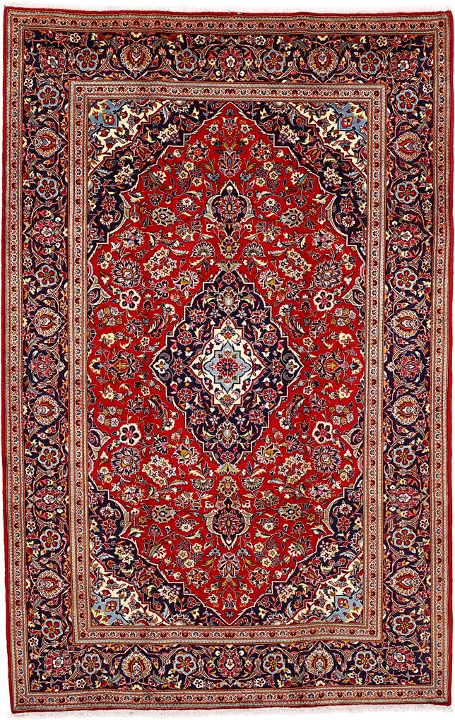 Kashan Tappeto 330x210 (Iran) Annodato A Mano