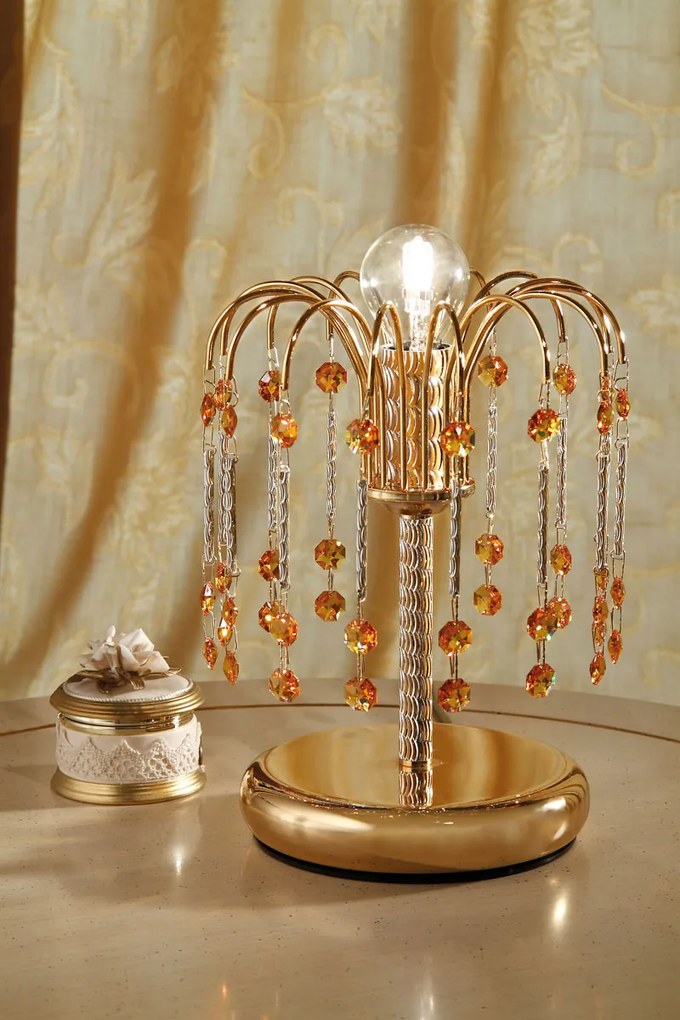 1-light table lamp gold and  Topaz -406/L - Royal Crystal - Arredoluce Oro 24 kt