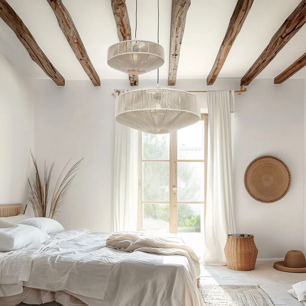 Lampada a sospensione Japandi corda marrone 46 cm - Svea