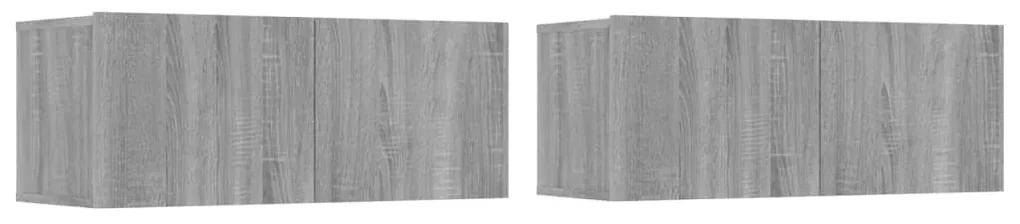 Set di mobili porta tv 4 pz grigio sonoma in legno multistrato