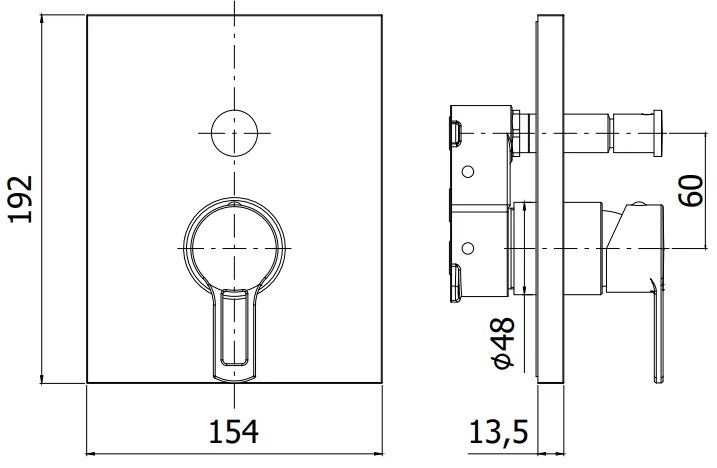 Paffoni Ringo Rinbox015 Parte Esterna Miscelatore Con Deviatore Senza Parte Incasso Cromo