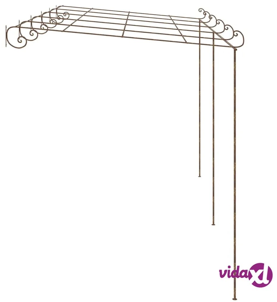 vidaXL Pergolato da Giardino Marrone Anticato 6x3x2,5 m in Ferro