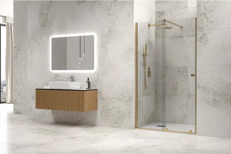 Kamalu - Porta doccia color oro senza telaio 160 cm | KNM4000G