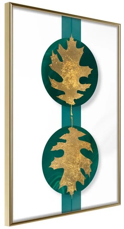 Poster  Gilded Oak Leaves  Cornice Quadri Cornice d'oro, Larghezza x Altezza Home decor 40x60