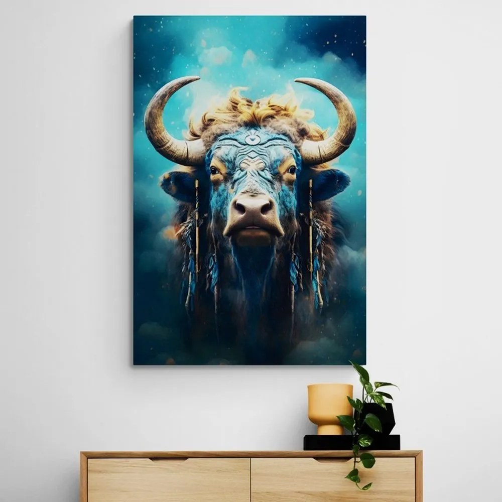 Quadro su tela – Bufalo blu-oro