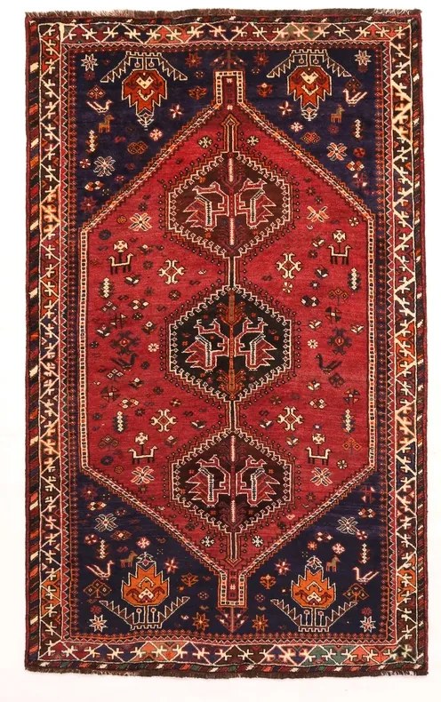 Shiraz Tappeto persiano 160x260 Rosso (Iran) Annodato A Mano
