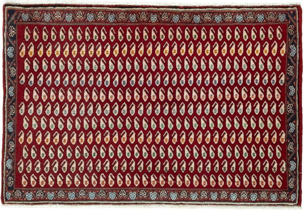 Shiraz Tappeto persiano 60 x 90 Rosso (Iran) Annodato A Mano