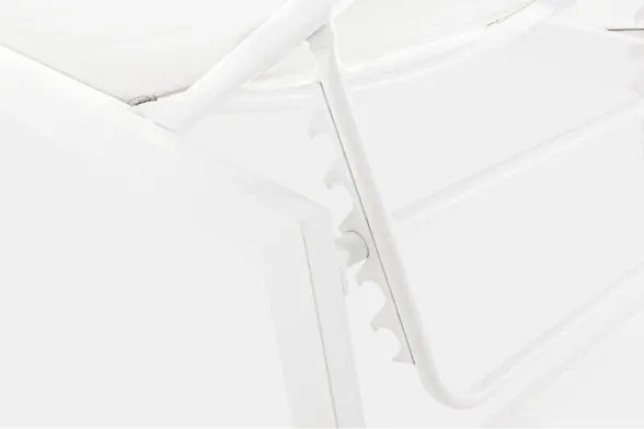 Lettino Prendisole In Alluminio E Textilene Imbottito Con Ruote Summer Bianco