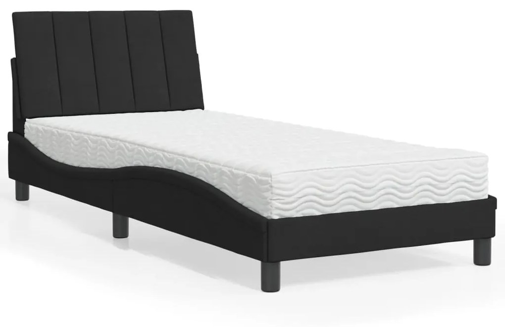 Letto con materasso nero 80x200 cm in velluto