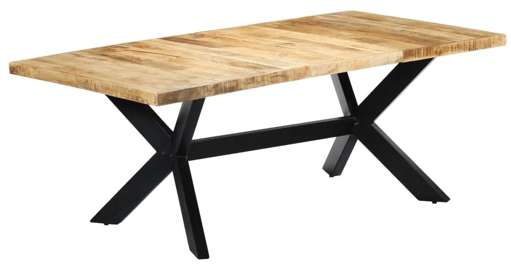 Tavolo Da Pranzo 200x100x75 Cm İn Legno Massello Di Mango /