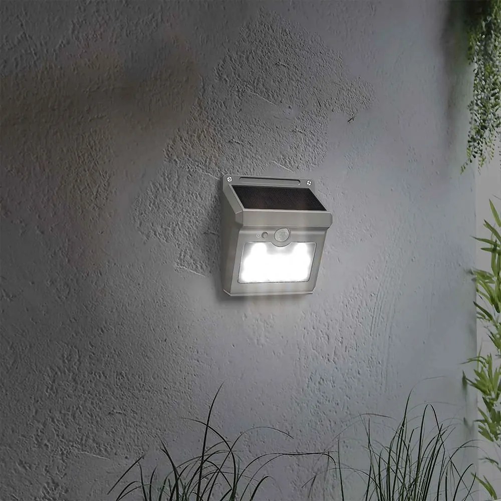 Applique Solare Rettangolare da parete, IP65 con Sensore di Movimento Colore Bianco Naturale 4.000K