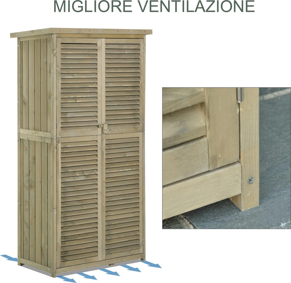Armadio Mobile Portaoggetti da Giardino 87x46,5x160 cm in Legno Grigio...