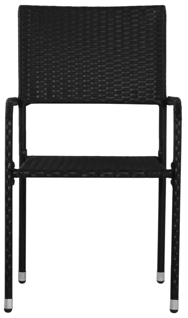 Set mobili da pranzo giardino 5 pz in polyrattan nero