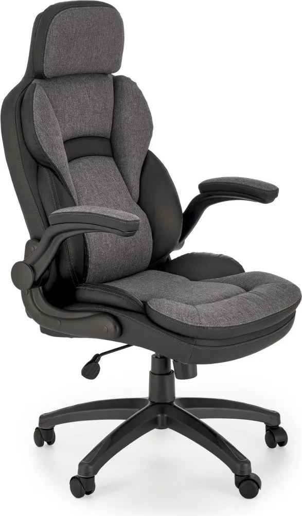 Sedia da ufficio Valerio in nero/grigio - H128 cm