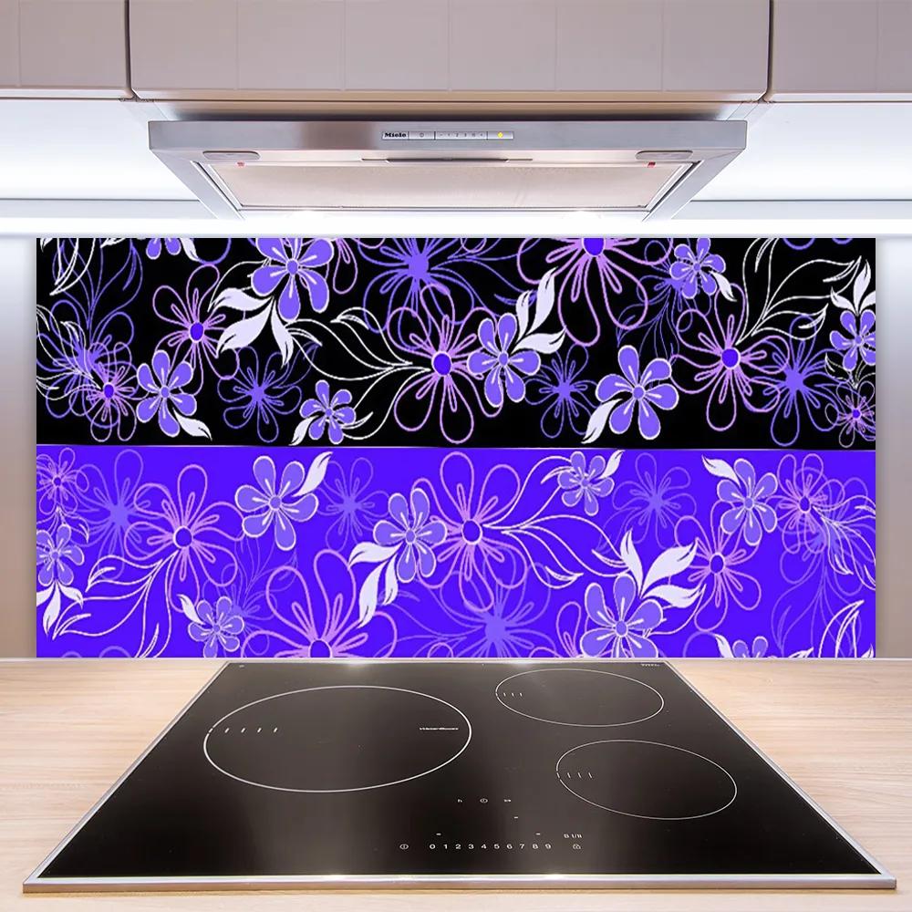 Pannello paraschizzi cucina Modelli astratti Fiori Art 100x50 cm