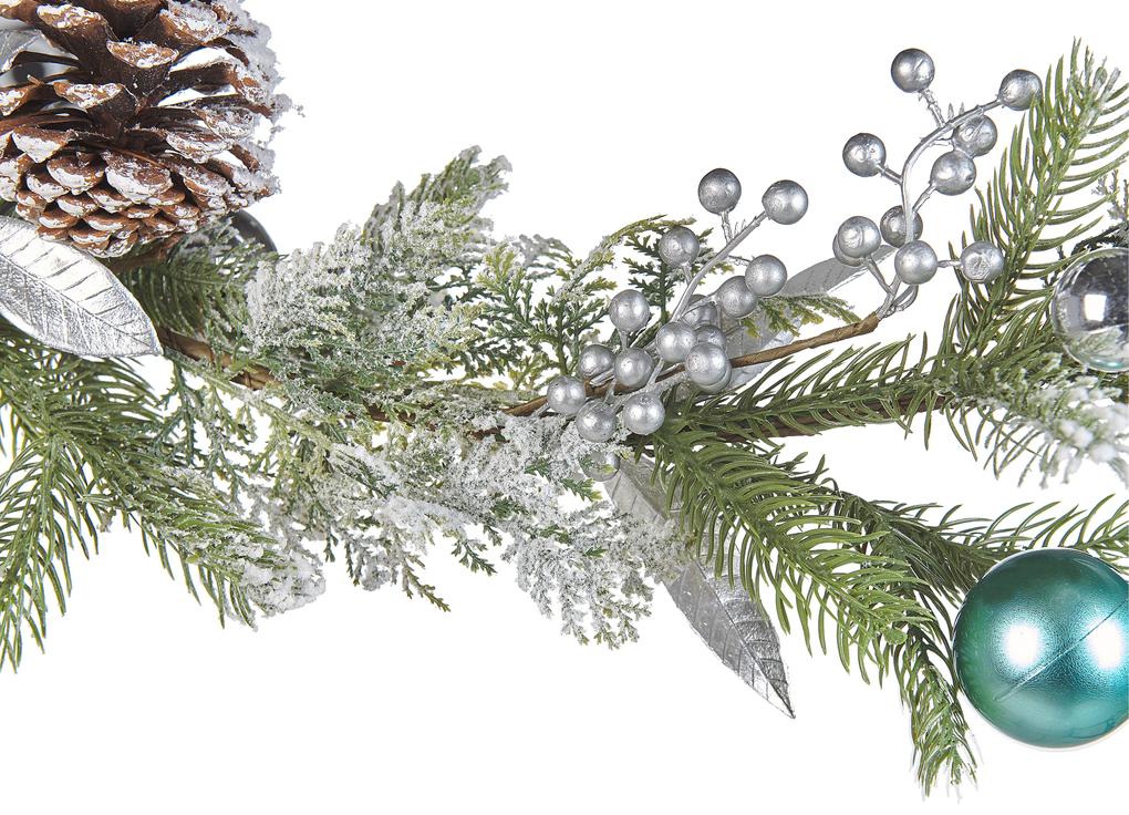 Festone natalizio verde e argento 150 cm LLEIDA Beliani