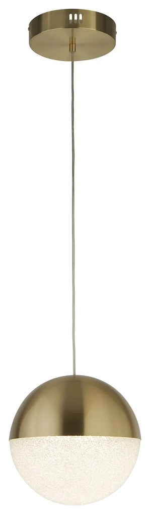 Lampadario Contemporaneo Marmi Acciaio Oro Trasparente Led 22W 4000K