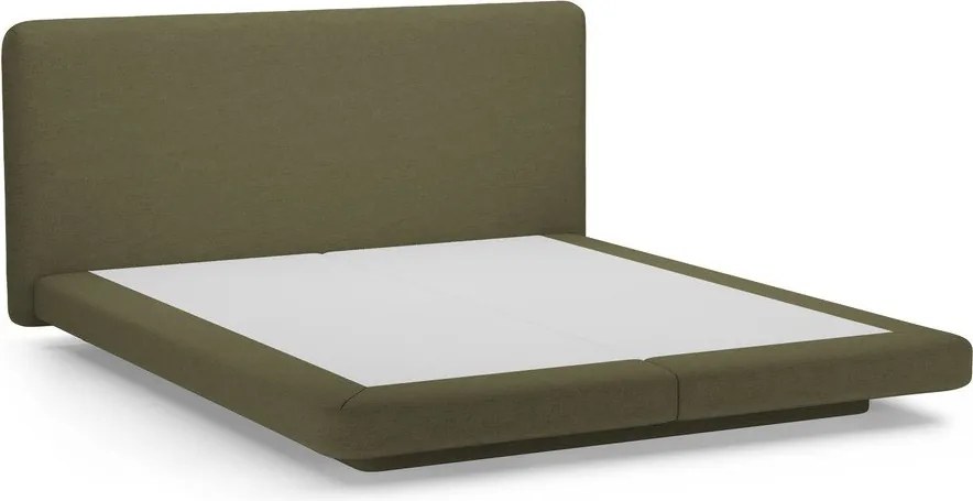Letto matrimoniale imbottito verde 140x200 cm Linea – Micadoni