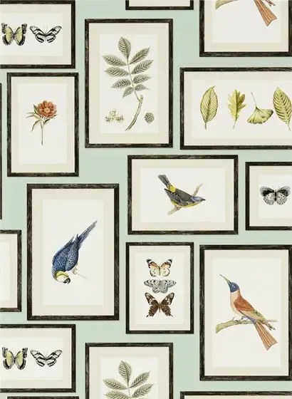 Sanderson Carta da parati Picture Gallery - Aqua/ Multi