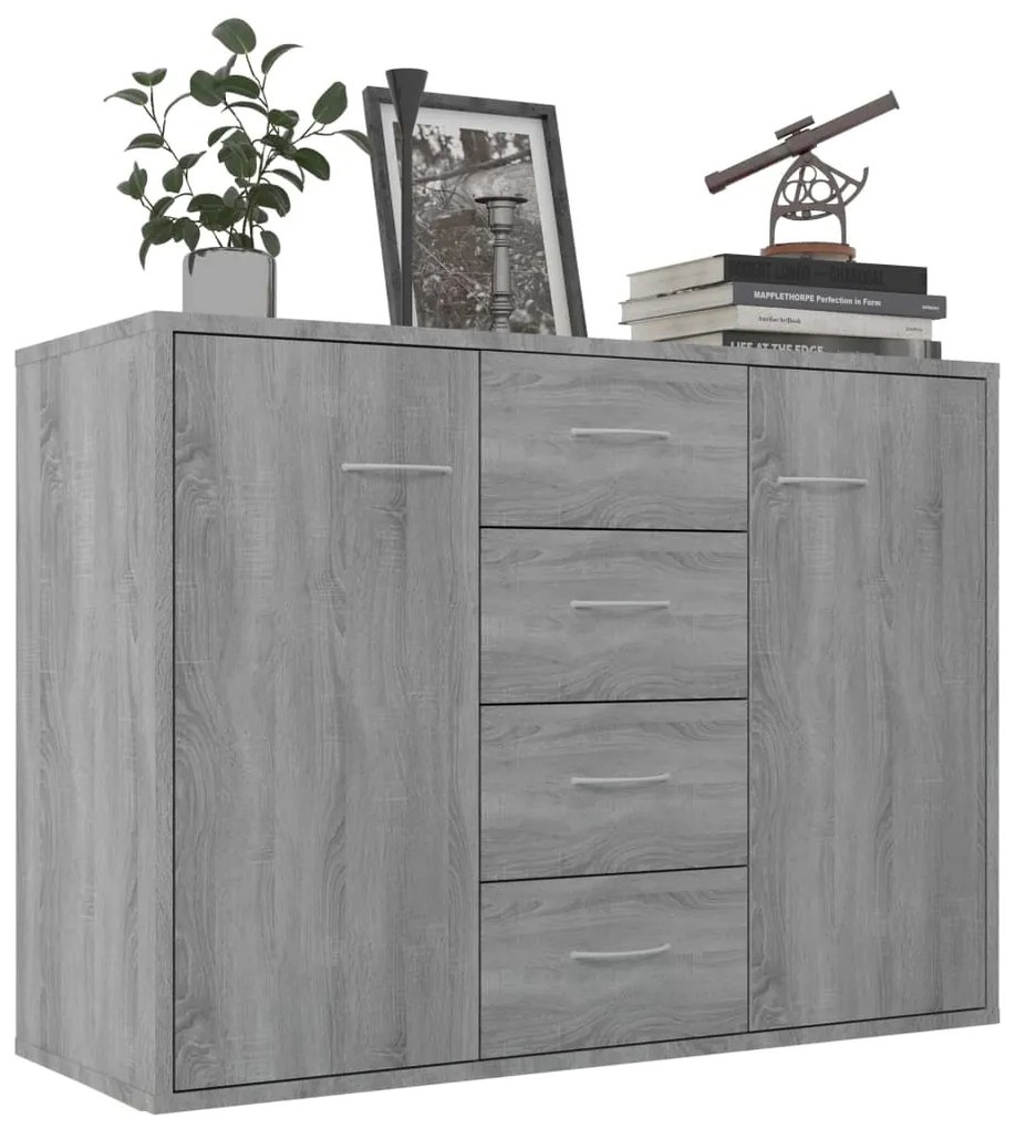 Credenza grigio sonoma 88x30x65 cm in legno multistrato