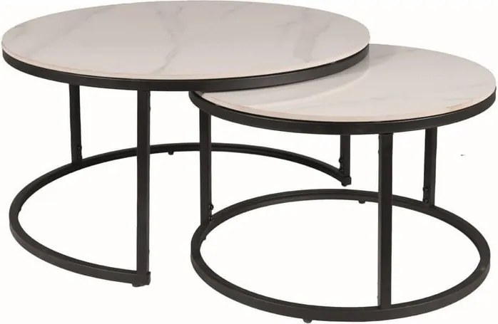 Set di Tavolini da caffè Ferrante C in bianco