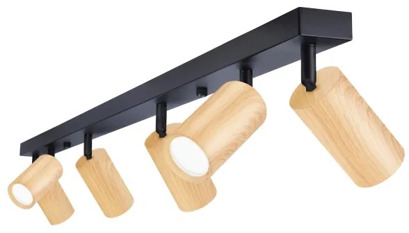 Brilagi - Faretto SELE 6xGU10/30W/230V nero/decorazioni in rovere