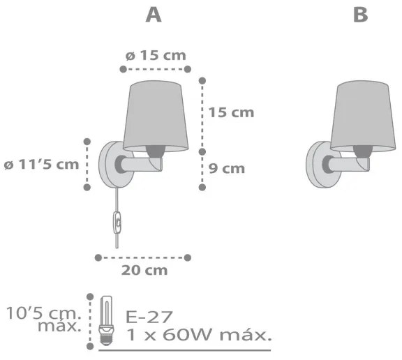Dalber 82219B -  Applique per bambini STAR LIGHT 1xE27/60W/230V bianco