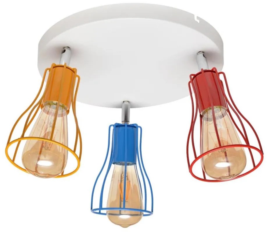 Faretto TUBE II 3xE27/15W/230V arancione/blu/rosso