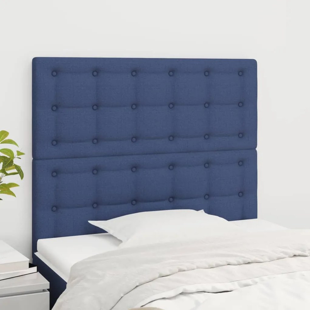 Testiera 2 Pz Blu 100x5x78/88 Cm İn Tessuto /