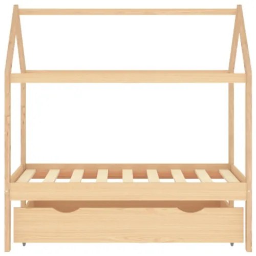 Giroletto per Bambini con Cassetto in Pino Massello 70x140 cm